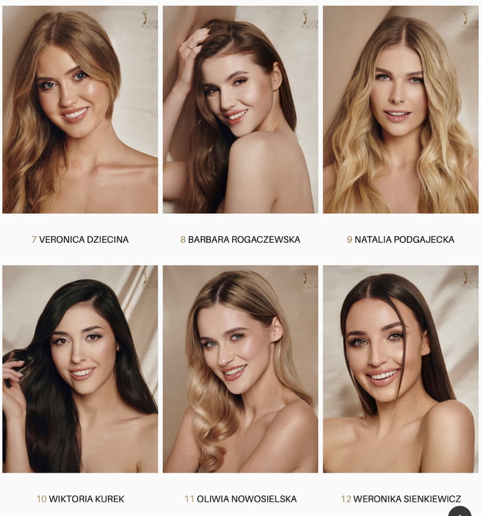 Miss Polonia pageant. No diversity at all. I hope for #7 to win