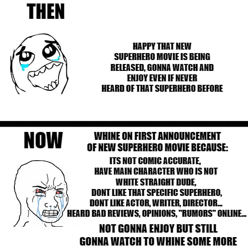 Superhero movies then and now