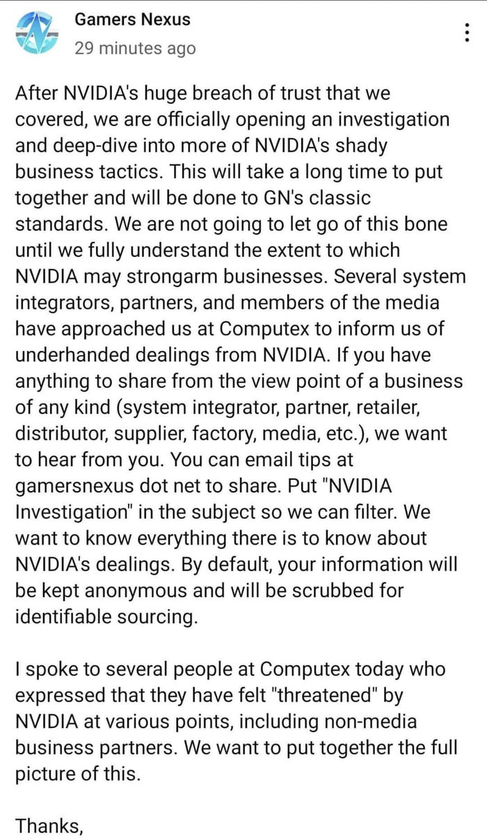 GN launches an official investigation into Nvidia’s underhanded tactics