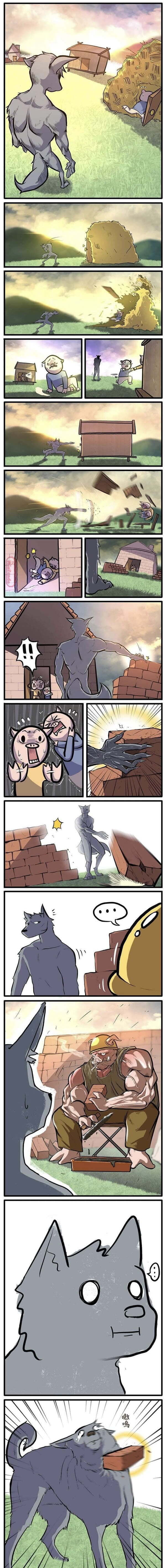 Only the chosen pig will be able to defeat the wolf.