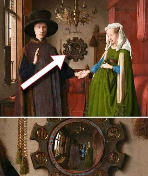 This 600-year-old painting is one of the most mysterious in history. That mirror in the back is just 3 inches wide — yet it reflects the entire room in immense detail.