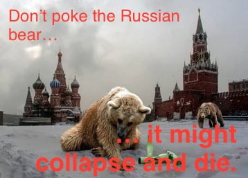 Peskow claimed Russia is not a paper tiger but a bear. So here is an actual image of his current condition.