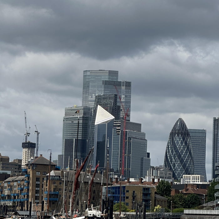 A giant play button in the middle of London.