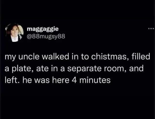 I wish my uncle only lasted 4 minutes