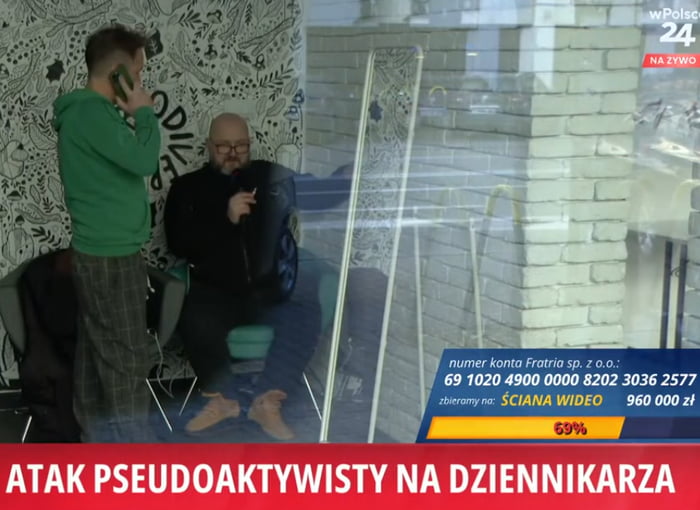 Uno reverse card! A reporter in Poland went into the residence of the activists that glue themselves to roads and glued himself to a wall.