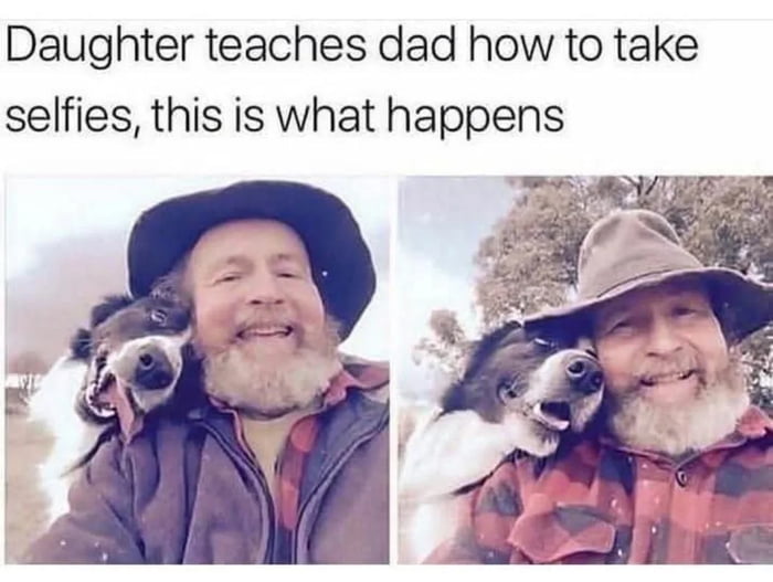 When Dad's selfie game gets a doggy upgrade