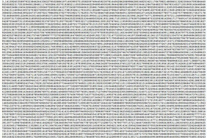 NASA only uses 15 digits of π for calculating interplanetary travel. At 40 digits, you could calculate the circumference of a circle the size of the visible universe with an accuracy that'd fall off by less than the diameter of a single hydrogen atom