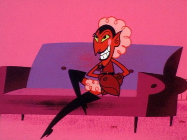 "Him" from Power Puff Girls cartoon. Devil was depicted as male dressing as female manipulating small girls with his creepy voice. 90s were spot on