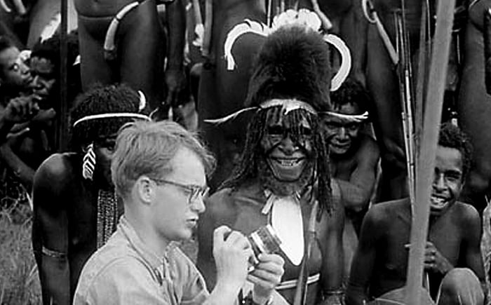 The last photo ever taken of Michael Rockefeller. It’s believed that the Asmat people known cannibals who beheaded their victims ate the unlucky explorer during one of his trips.