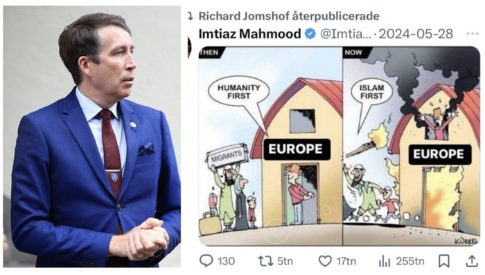 A Swedish politician is being investigated by police for reposting a drawing on X.