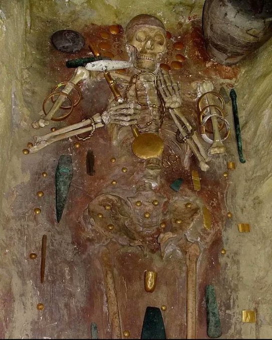 In the 1970s, archaeologists in Bulgaria unearthed a vast Copper Age necropolis from the 5th millennium BCE. Inside burial 43 they found the remains of a high status male with more gold than it was found in the entire rest of the world in that period