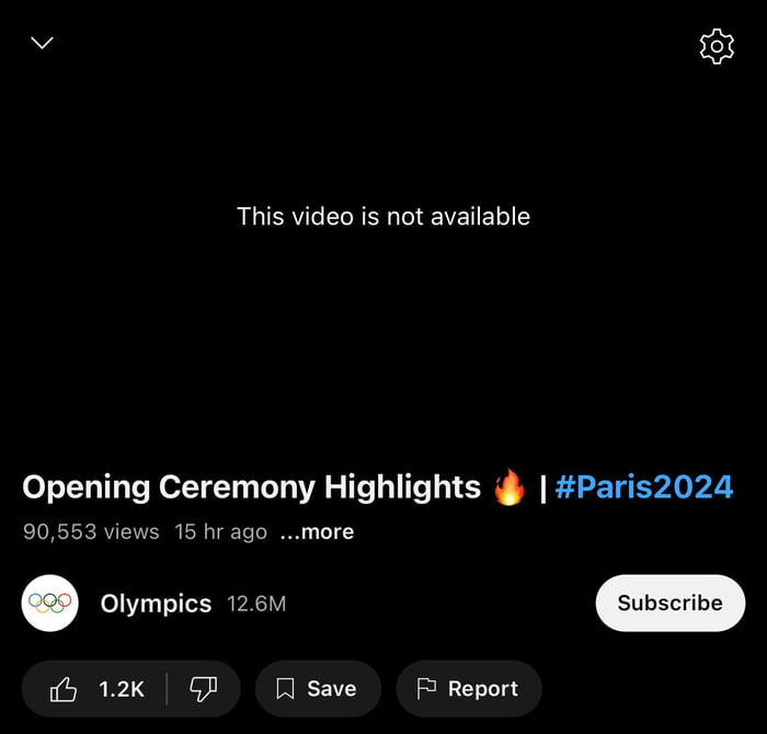 The Olympics deleted their own video of the opening ceremony because it was being criticized too much.