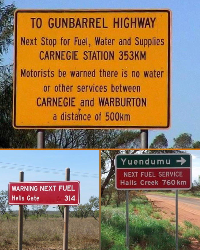 Signs on highway in Australia