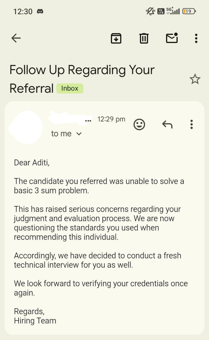 Referred a friend for a job. Now HR wants to interview me again
