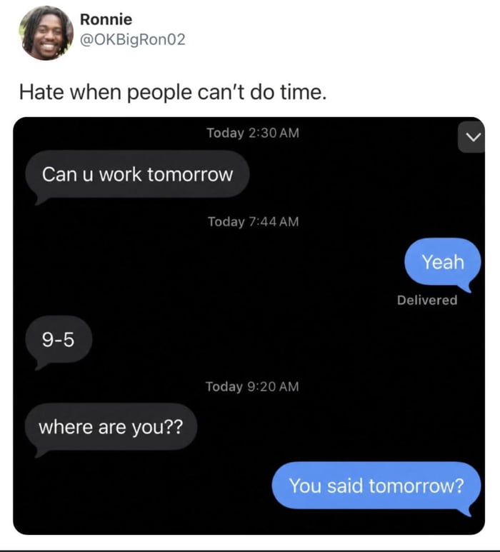 Classic tomorrow problem