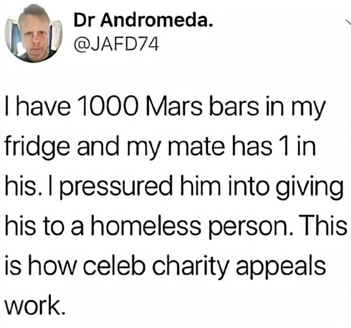 Remember the rock and Oprah on the Hawaii fires? Her alone could swipe her card and all the damage would have been covered and she wouldn’t feel it.