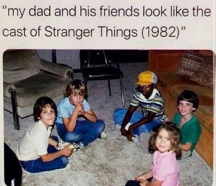 My dad and his friends looked like the cast of Stranger Things (1982)