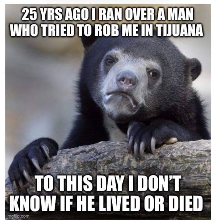 My whole car went over him 2001 dodge neon