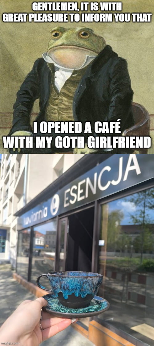 After two years of being together, I opened a café with my goth girlfriend :)