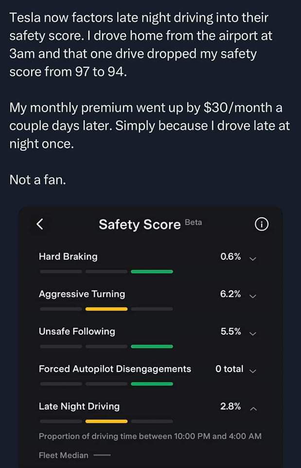 Tesla being shitty and snitching on owners