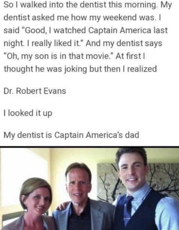 No wonder he has perfect teeth
