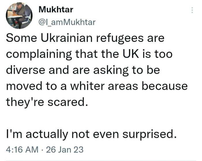 Theyre literally getting packed up by russia and they STILL worried about us.
