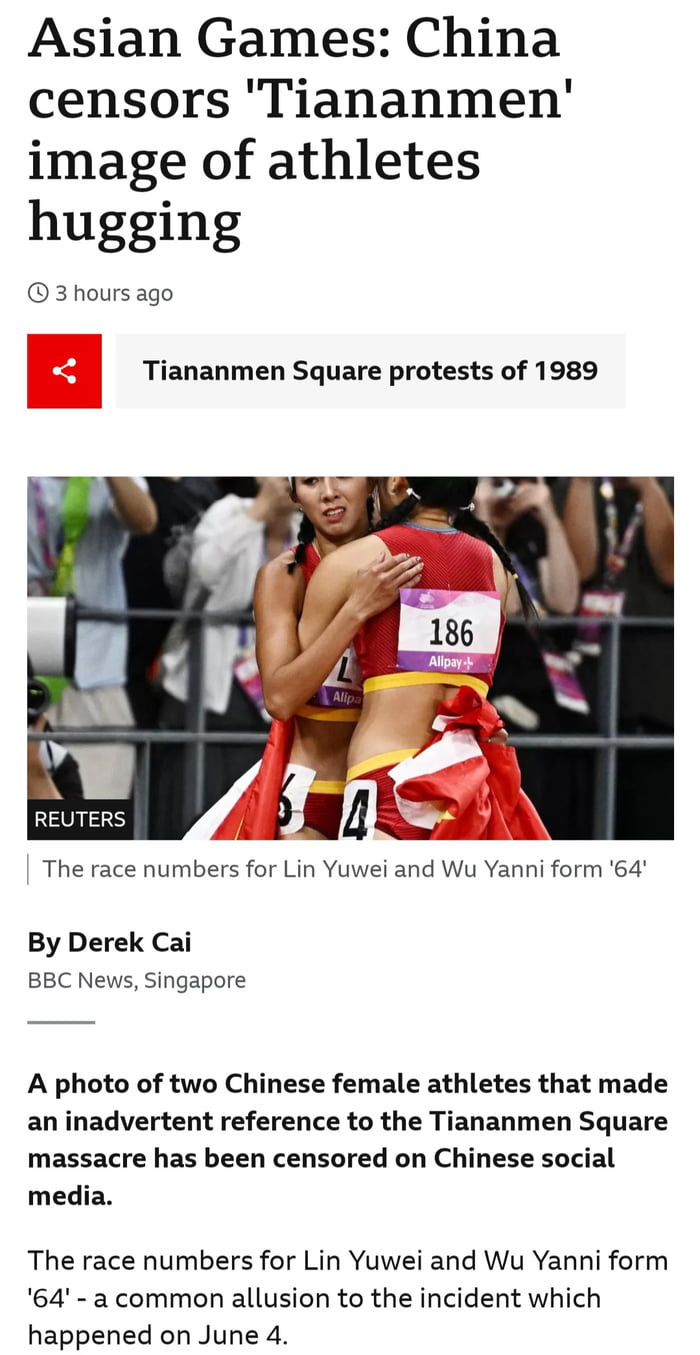 World: "Just how sensitive are you?" China: "Yes"