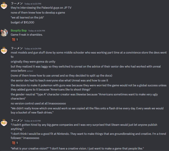 Palworld devs "learned on the job"