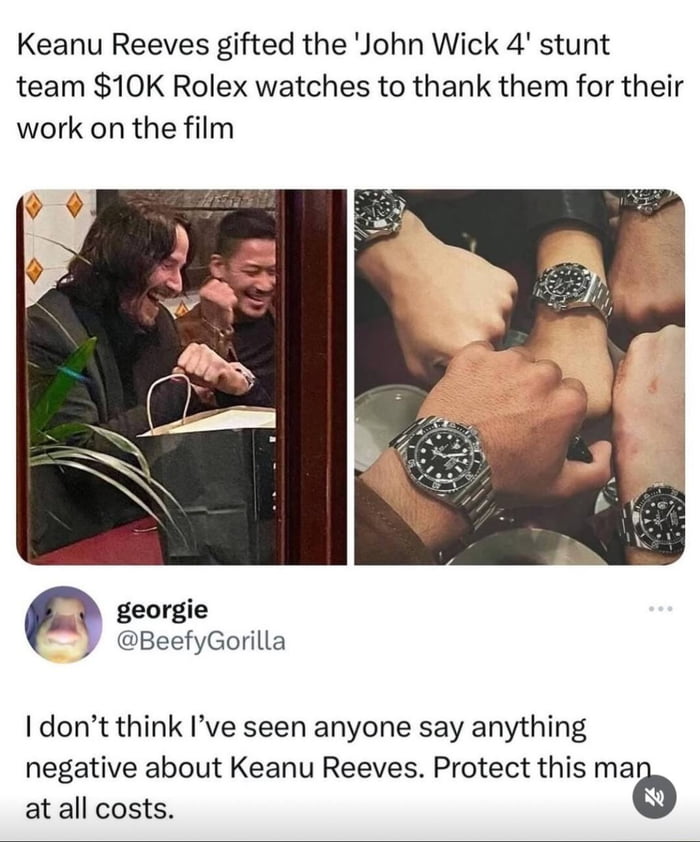 Just another reason keanu is the best human on earth