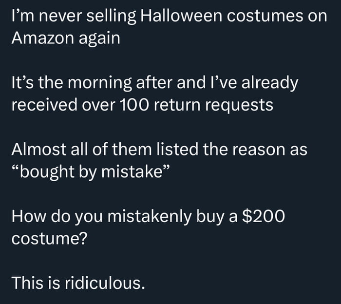 Looks like I just ran a free Halloween costume rental business