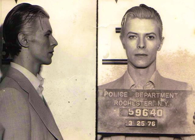 March 25th 1976, David Bowie was busted for drug possession in Rochester, New York. Resulting in one of the most stylish mugshots of all time.