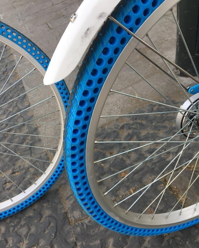 Airless tires on a bike 🚲