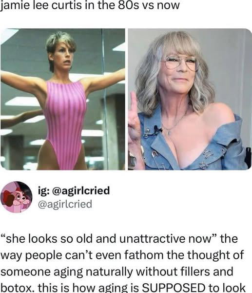 Jamie Lee Curtis proving that natural aging is still beautiful