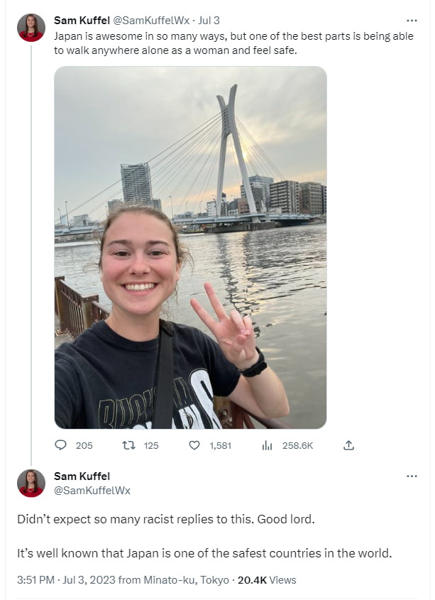 Praising Japan for safety is forbidden now