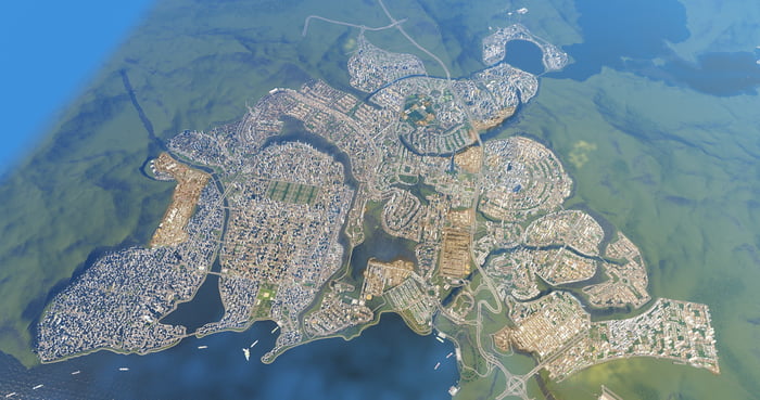 I now reached 520k pop with 87% traffic effiency. Proudest city so far.