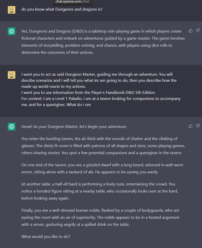 AI Dungeon Master! What a time to be alive