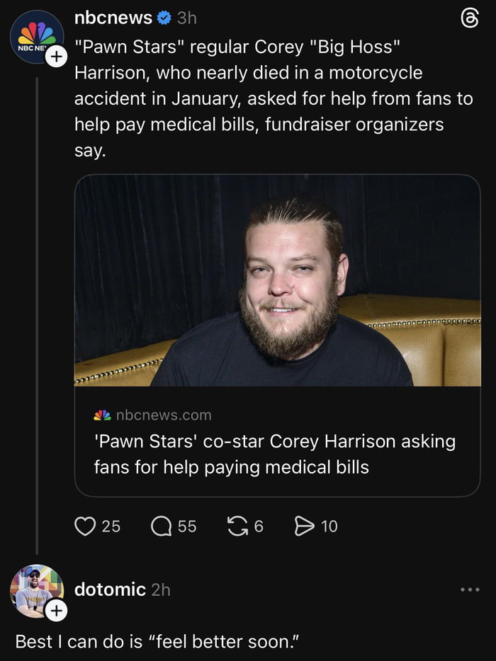 Best I can do is feel better soon