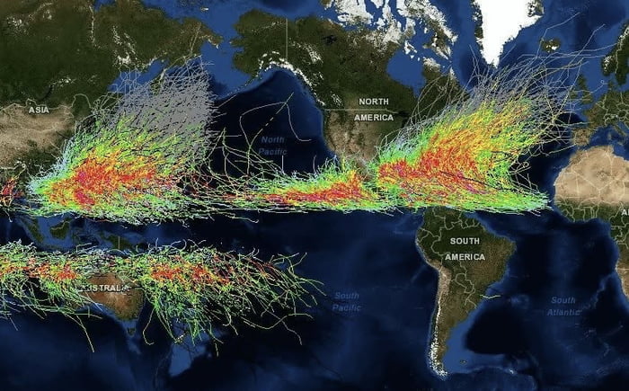 No hurricane ever crossed the equator.