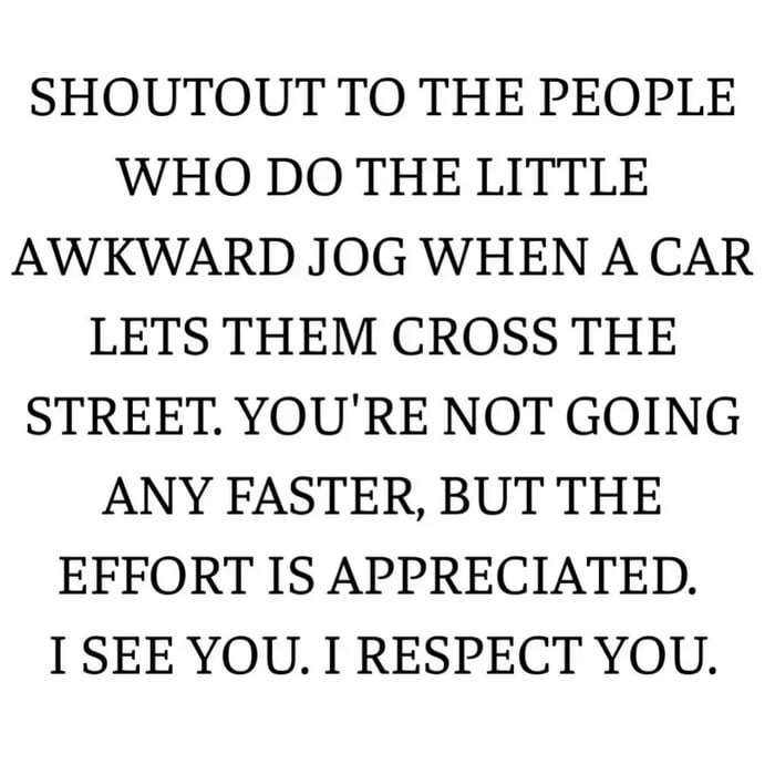 Doing the polite shuffle for the driver