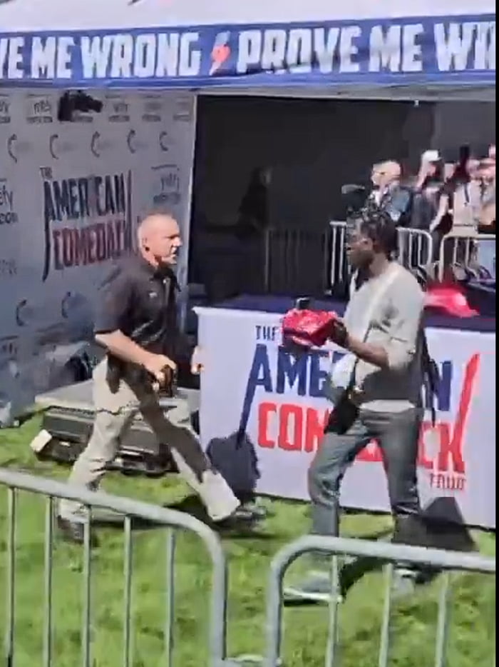 Moments after Kirk got shot a man tried to steal merch from the table