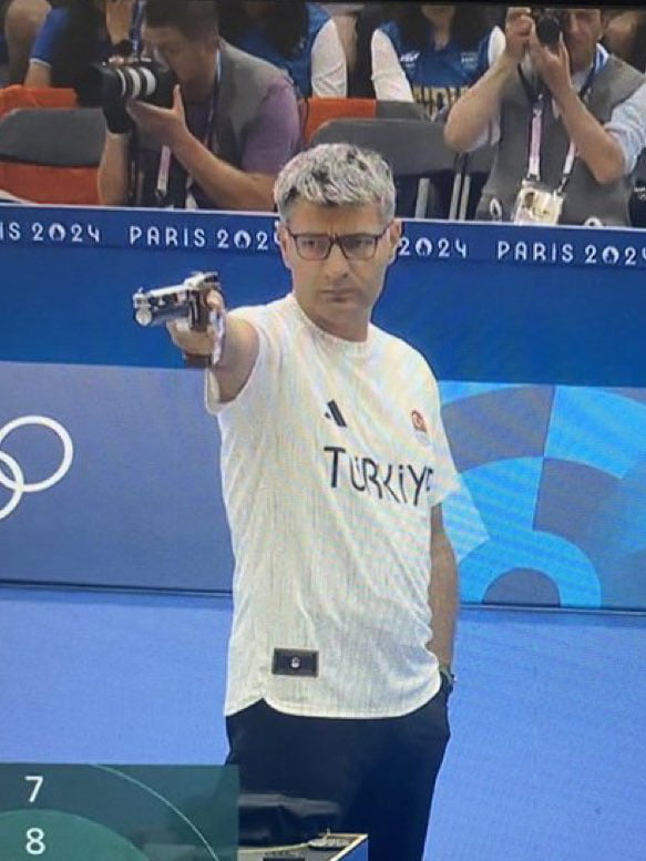 A moment of respect for this guy. No specialized lenses, eye cover or ear protection. But still won a silver medal in the Olympic shooting