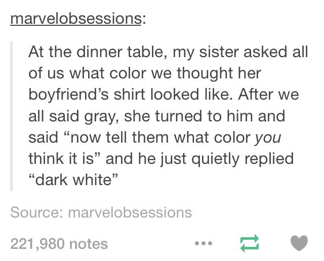 Dark white is my new favorite color description.