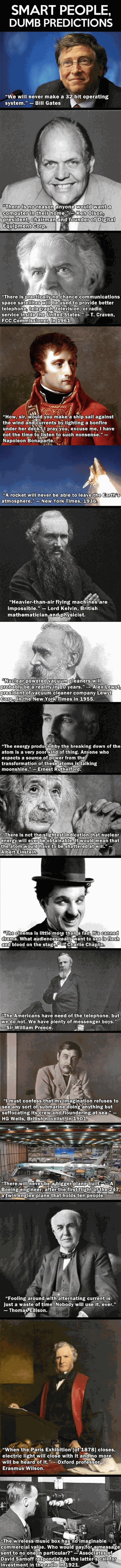 Smart people and their wrong predictions