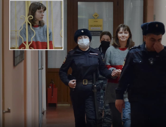 Olesya Krivcova, 20yo was arrested and sentenced 10 years of house arrest w/o using internet or mobile phone for anti-war post on Internet. "at certain point, they will run out of prison cells and can't force everyone to be silent" she says. Brave Gi
