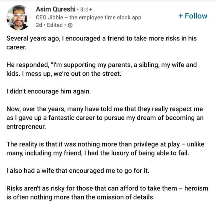 One of the rare times where a LinkedIn post is not some bullshit