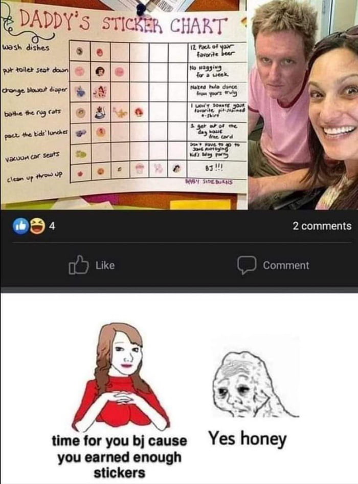 This is a definite sign of a marriage going downhill. Just look at the dude's face and you will see a defeated man.