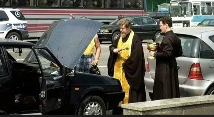 You know it's bad, when your mechanic calls two priests