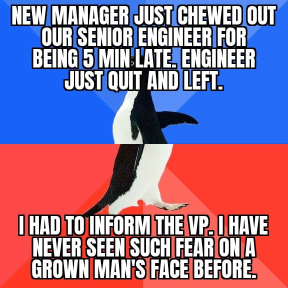 The sr. Engineer : 36 years with the company. Only individual licensed to carry out maintenance on 3 of the 7 machines. Holds 2 patents which are currently used by the company.