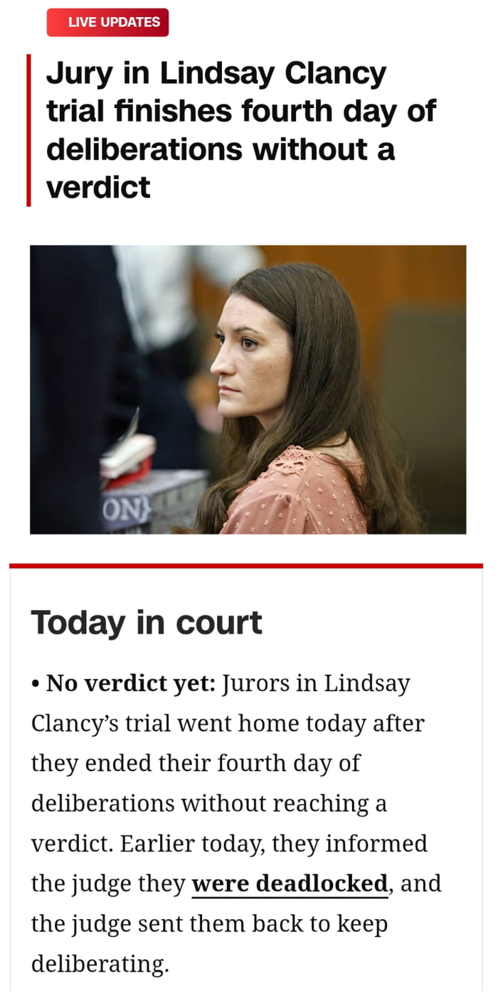 For four days they cannot decide if she is guilty, although she confessed?! I am the only one who is confused