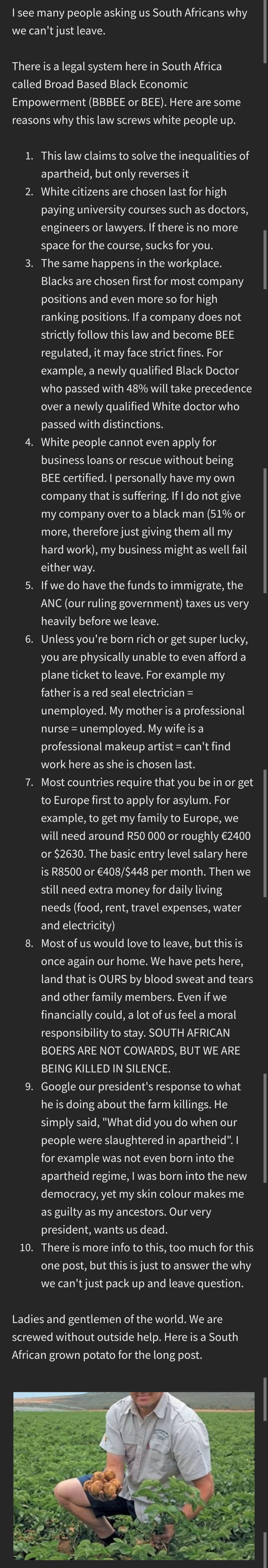 WHY WHITE SOUTH AFRICANS CAN'T ALWAYS JUST LEAVE.